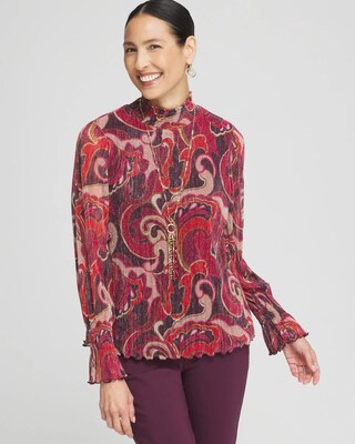 Crinkle Shine Mock-Neck Top | Chico's